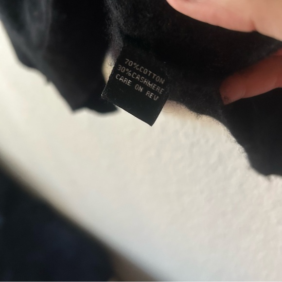 Bryn Walker Cotton/Cashmere Black Button-Up Women's Sweater Cardigan Boxy Medium - Picture 3 of 11